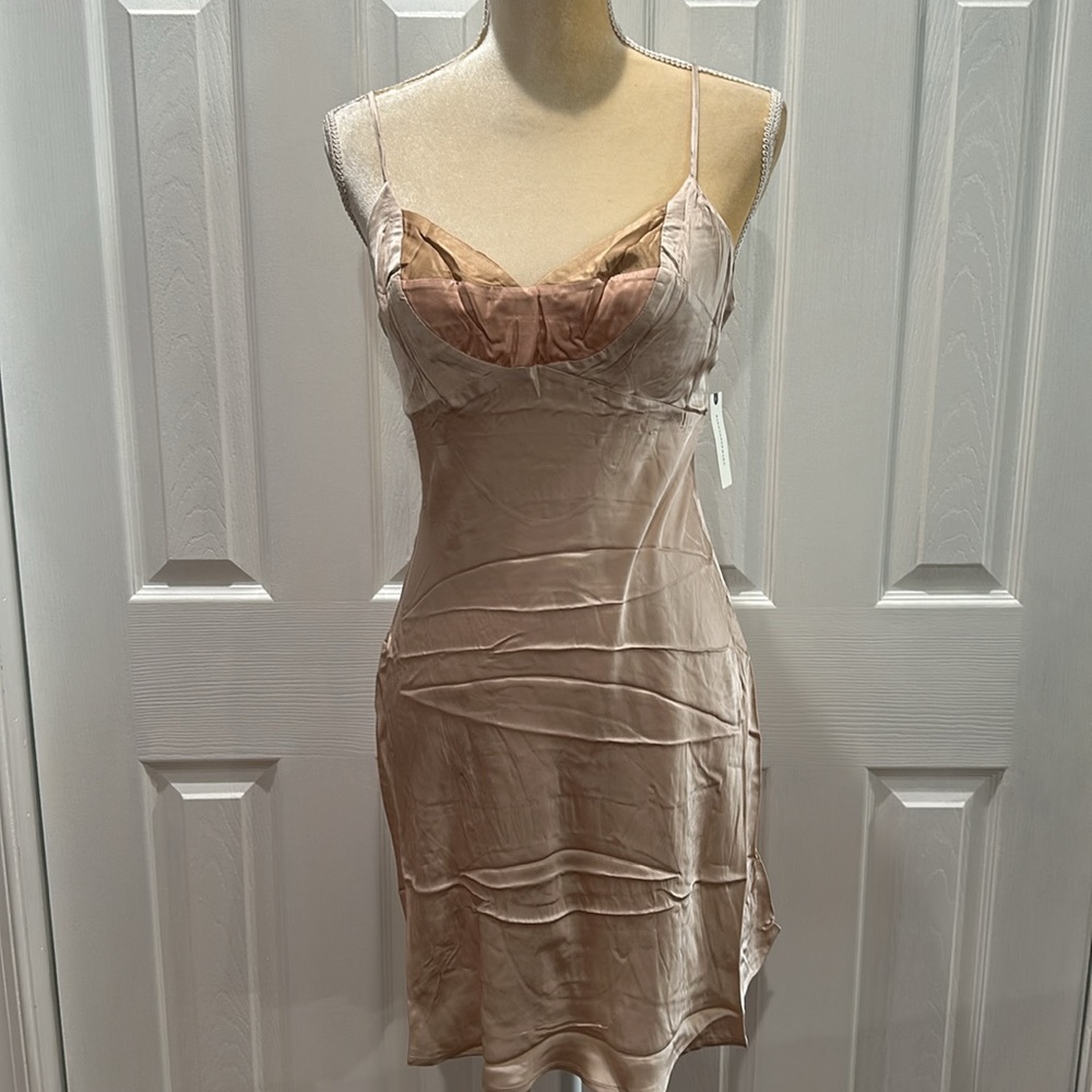 Final Sale 👀 No More Low Offers By Anthropologie Colorblock Satin Slip Dress - Picture 5 of 13